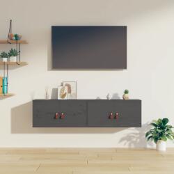 vidaXL 2 db szürke tömör fenyőfa faliszekrény 60 x 30 x 30 cm (818370)