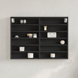 vidaXL fekete szerelt fa vitrinszekrény 80 x 8, 5 x 58 cm (847955) - vidaxl