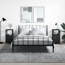 vidaXL 2 db fekete szerelt fa éjjeliszekrény 34x35, 5x70 cm (825944)