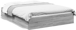 vidaXL szürke sonoma színű szerelt fa ágykeret fiókokkal 140 x 190 cm (3280690)