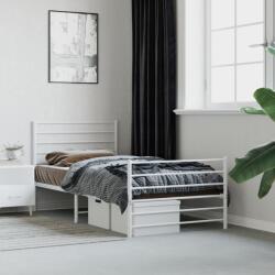 vidaXL fehér fém ágykeret fej- és lábtámlával 100 x 190 cm (352380)