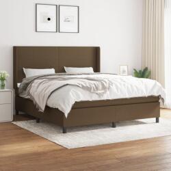 vidaXL sötétbarna szövet rugós ágy matraccal 180 x 200 cm (3131292)