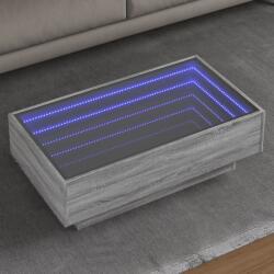 vidaXL szürke sonoma szerelt fa dohányzóasztal LED-del 90 x 50 x 30 cm (847523)