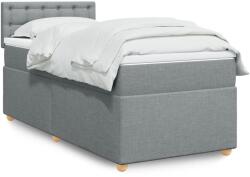 vidaXL világosszürke szövet rugós ágy matraccal 90 x 200 cm (3286577)