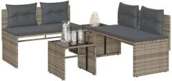 vidaXL 4 részes szürke polyrattan kerti ülőgarnitúra párnákkal (4003880)