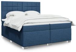 vidaXL kék szövet rugós ágy matraccal 200 x 200 cm (3292901)
