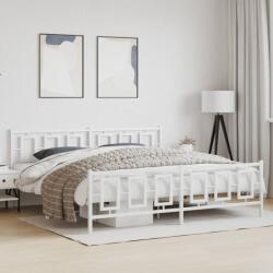 vidaXL fehér fém ágykeret fej- és lábtámlával 193 x 203 cm (374314)