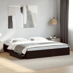 vidaXL fekete szerelt fa ágykeret 200 x 200 cm (3280630)