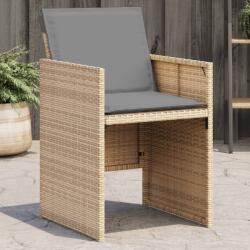 vidaXL 4 db vegyes bézs polyrattan kerti szék párnával (4007441)