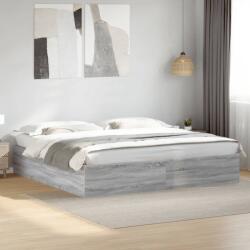vidaXL sonoma tölgyszínű szerelt fa ágykeret 200 x 200 cm (3280991)