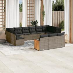 vidaXL 13 részes szürke polyrattan kerti ülőgarnitúra párnákkal (3228139) - vidaxl