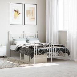 vidaXL fehér fém ágykeret fej- és lábtámlával 120x200 cm (374404) - vidaxl