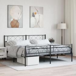 vidaXL fekete fém ágykeret fej- és lábtámlával 183 x 213 cm (372300)