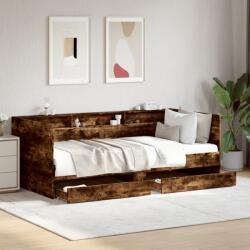 vidaXL füstös tölgy kanapéágy fiókkal matrac nélkül 90x190 cm (3280857)