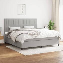 vidaXL világosszürke szövet rugós ágy matraccal 200 x 200 cm (3141961)