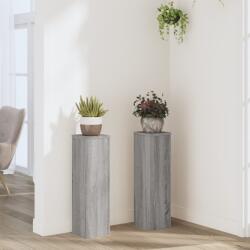 vidaXL 2 db szürke sonoma szerelt fa növénytartó állvány 17x17x60 cm (852938) - vidaxl