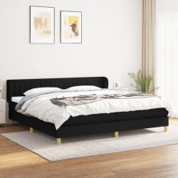 vidaXL fekete szövet rugós ágy matraccal 200 x 200 cm (3126991)