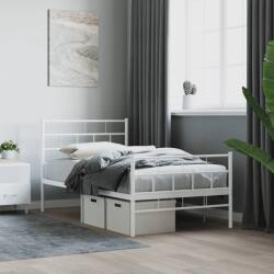 vidaXL fehér fém ágykeret fej- és lábtámlával 107 x 203 cm (355722)