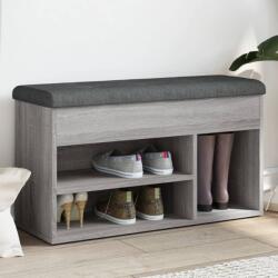 vidaXL szürke sonoma színű szerelt fa cipőtároló pad 82 x 32 x 45, 5 cm (835031) - vidaxl