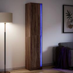 vidaXL barna tölgy szerelt fa magasszekrény LED-ekkel 41, 5x32, 5x200 cm (3307904)