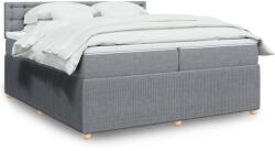 vidaXL világosszürke szövet rugós ágy matraccal 200 x 200 cm (3289877)