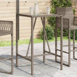 vidaXL szürke polyrattan kültéri bárasztal 70 x 70 x 110 cm (368695) - vidaxl