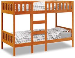 vidaXL viaszbarna tömör fenyőfa emeletes ágy 75 x 190 cm (3308609) - vidaxl