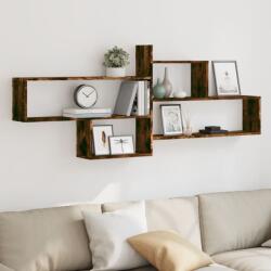 vidaXL füstös tölgy színű szerelt fa fali polc 167, 5 x 18 x 68 cm (853321) - vidaxl