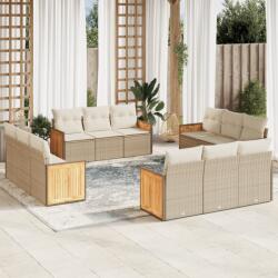 vidaXL 12 részes bézs polyrattan kerti ülőgarnitúra párnákkal (3227514)