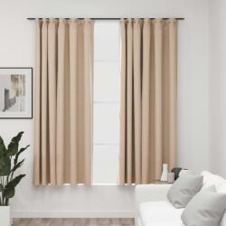 vidaXL 2 db bézs vászonhatású sötétítőfüggöny kampókkal 140 x 175 cm (321212)