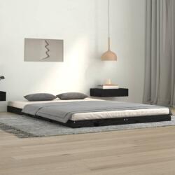 vidaXL fekete tömör fenyőfa ágykeret 120 x 200 cm (823453)