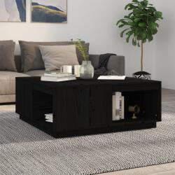 vidaXL fekete tömör fenyőfa dohányzóasztal 100 x 101 x 40, 5 cm (814523) - vidaxl
