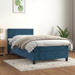 vidaXL sötétkék bársony rugós ágy matraccal 80 x 200 cm (3141153)