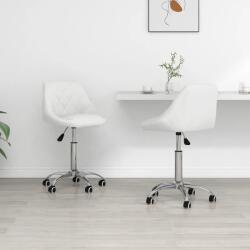 vidaXL 2 db fehér műbőr forgó étkezőszék (335199)