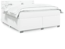 vidaXL fehér műbőr rugós ágy matraccal 180 x 200 cm (3288433)