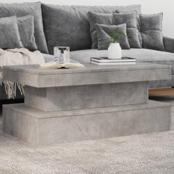 vidaXL betonszürke dohányzóasztal LED-lámpákkal 90x50x40 cm (839850)