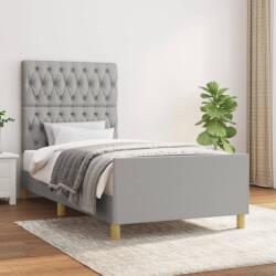 vidaXL világosszürke szövet ágykeret matrac nélkül 90x200 cm (3125268)