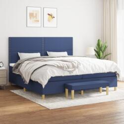 vidaXL kék szövet rugós ágy matraccal 200 x 200 cm (3137107)