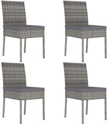 vidaXL 4 db szürke polyrattan kerti étkezőszék (317169)