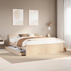 vidaXL tömör fenyőfa ágy matrac nélkül fejtámlával 180 x 200 cm (3308756) - vidaxl