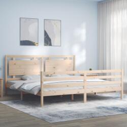 vidaXL tömör fa ágykeret fejtámlával Super King Size (3194066)