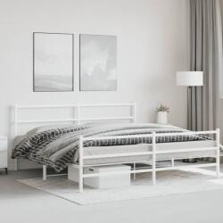 vidaXL fehér fém ágykeret fej- és lábtámlával 183 x 213 cm (355437)