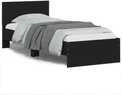 vidaXL fekete ágykeret fejtámlával és LED-világítással 75 x 190 cm (838842)