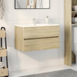 vidaXL sonoma tölgy színű szerelt fa mosdószekrény 80 x 38, 5 x 45 cm (849637)