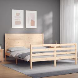 vidaXL tömör fa ágykeret fejtámlával 160 x 200 cm (3194646)