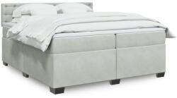 vidaXL világosszürke bársony rugós ágy matraccal 200x200 cm (3286414)