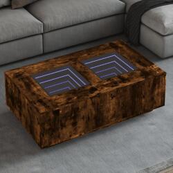 vidaXL tölgy színű végtelen hatású LED-es dohányzóasztal 116x69x40 cm (3284060)