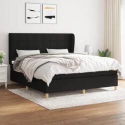 vidaXL fekete szövet rugós ágy matraccal 160x200 cm (3128535)