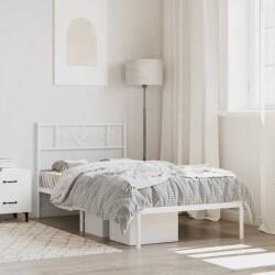 vidaXL fehér fém ágykeret fejtámlával 90x200 cm (355309)