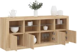 vidaXL sonoma tölgy színű tálalószekrény LED-világítással 163x37x67 cm (3209074)